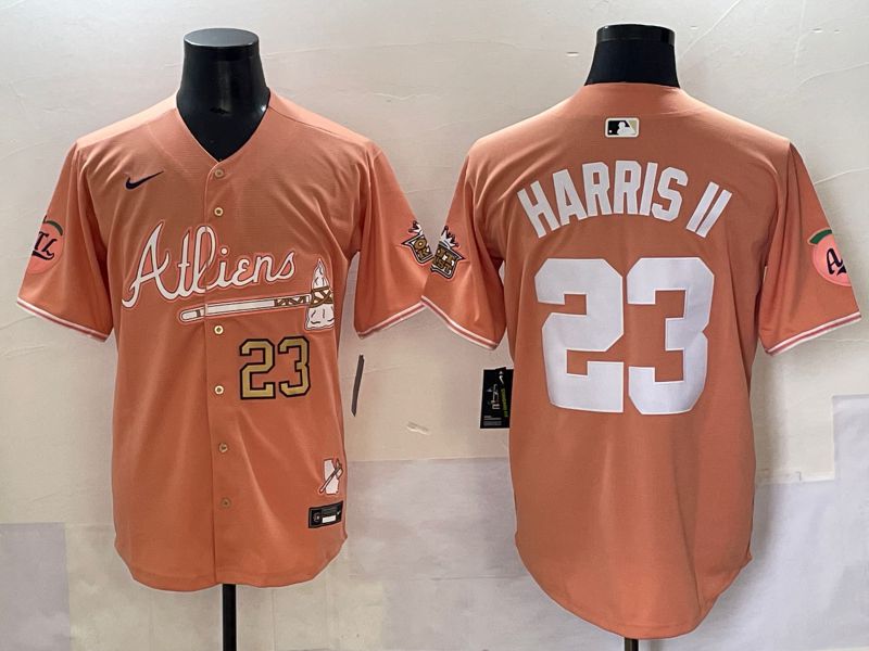 Men 2025 Atlanta Braves #23 Harris ii Orange Five generations Joint Name Nike MLB Jersey style 5->arizona diamondback->MLB Jersey